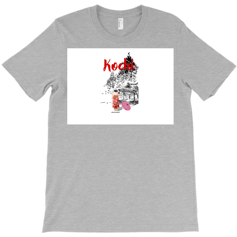 Japanese Geisha In Kimono Strolling In Kochi Japan Poster Cute T-shirt | Artistshot