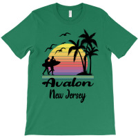 Avalon New Jersey Seaside Retro Sunset T-shirt | Artistshot