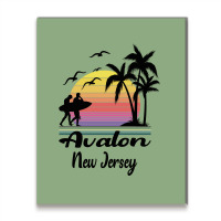 Avalon New Jersey Seaside Retro Sunset Metal Print Vertical | Artistshot