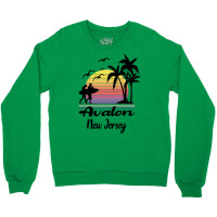 Avalon New Jersey Seaside Retro Sunset Crewneck Sweatshirt | Artistshot