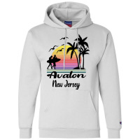 Avalon New Jersey Seaside Retro Sunset Champion Hoodie | Artistshot