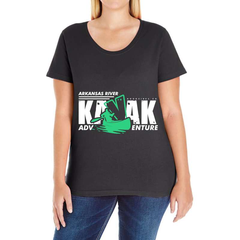 Arkansas River Kayak Adventure-xq8vf Ladies Curvy T-Shirt by ternacanuda | Artistshot