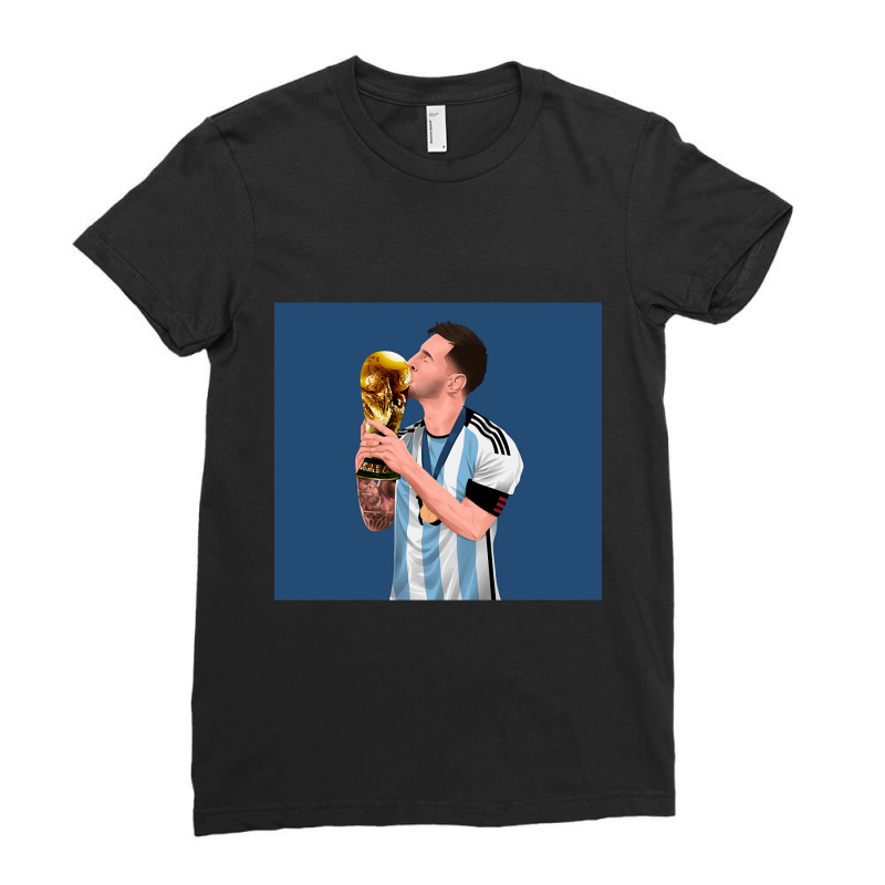 Lionel Messi Of Argentina Ladies Fitted T-Shirt by hawksreminds130 | Artistshot