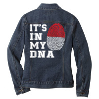 It's In My Dna Java Proud Gift Indonesia Flag T Shirt Ladies Denim Jacket | Artistshot