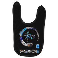 Peace Japanese Kanji Word Symbol Enso Circle 6 Baby Bibs | Artistshot