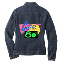 Back To The Future Cafe 80s Shirt - Most Accurate Clean Vector Art!! Ladies Denim Jacket | Artistshot