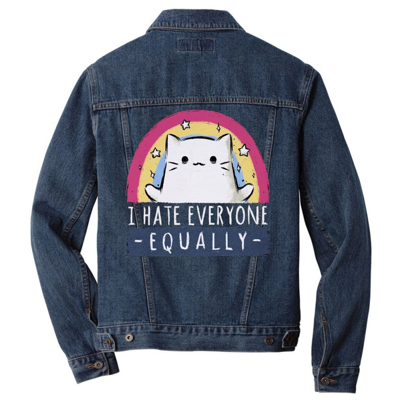 I Hate Everyone Equally Men Denim Jacket by fanteeseylas | Artistshot