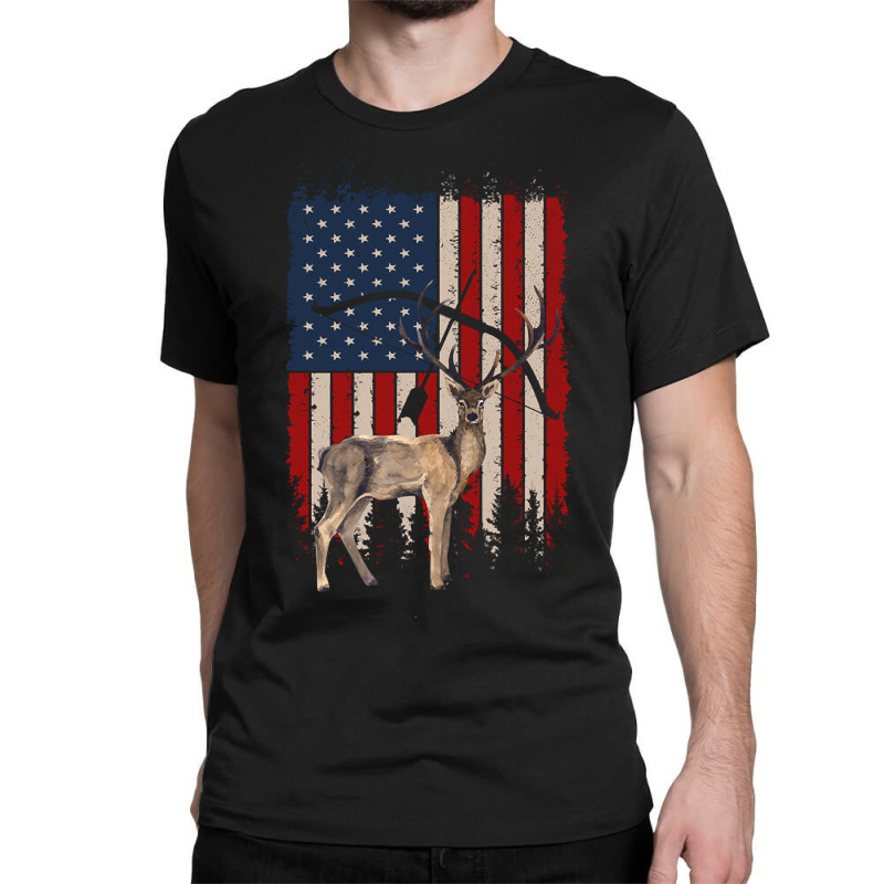 American Deer Hunting Bow Hunter Flag Classic T-shirt by definitelyoakland6 | Artistshot