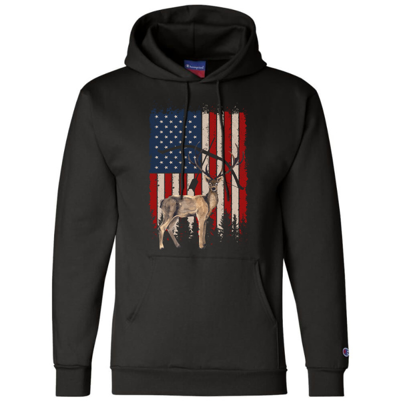 American Deer Hunting Bow Hunter Flag Champion Hoodie by definitelyoakland6 | Artistshot