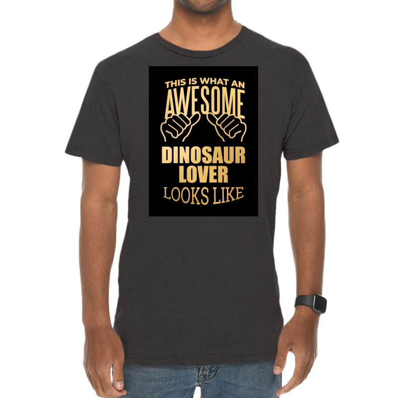 Dinosaur Lover Design Funny Gift Design In Gold Poster Funny Vintage T-shirt | Artistshot