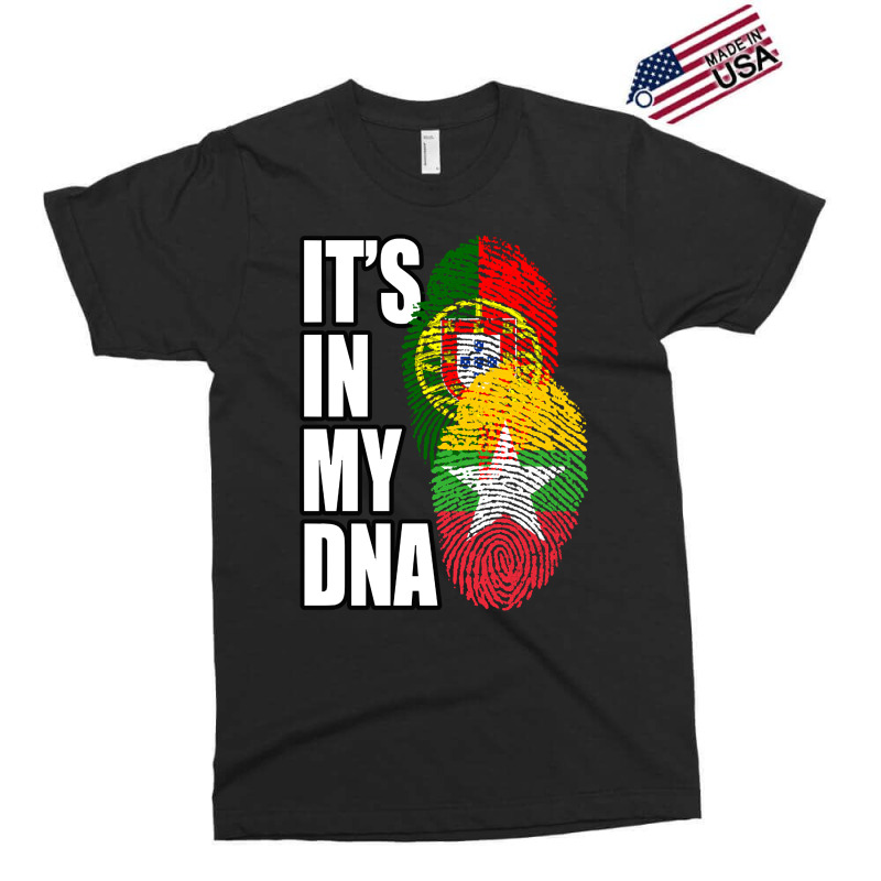 Burmese And Portuguese Mix Heritage Dna Flag Exclusive T-shirt by denverhumans58 | Artistshot