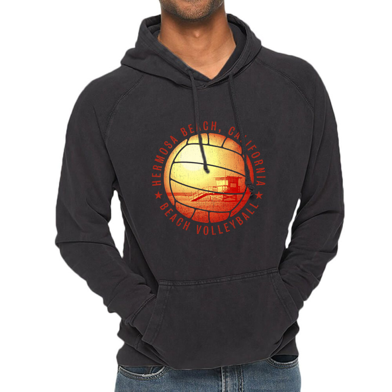 Beach Volleyball - Hermosa Beach Vintage Hoodie | Artistshot