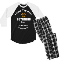 I Have The Best Boyfriend Ever A Gift For Her Men's 3/4 Sleeve Pajama Set | Artistshot