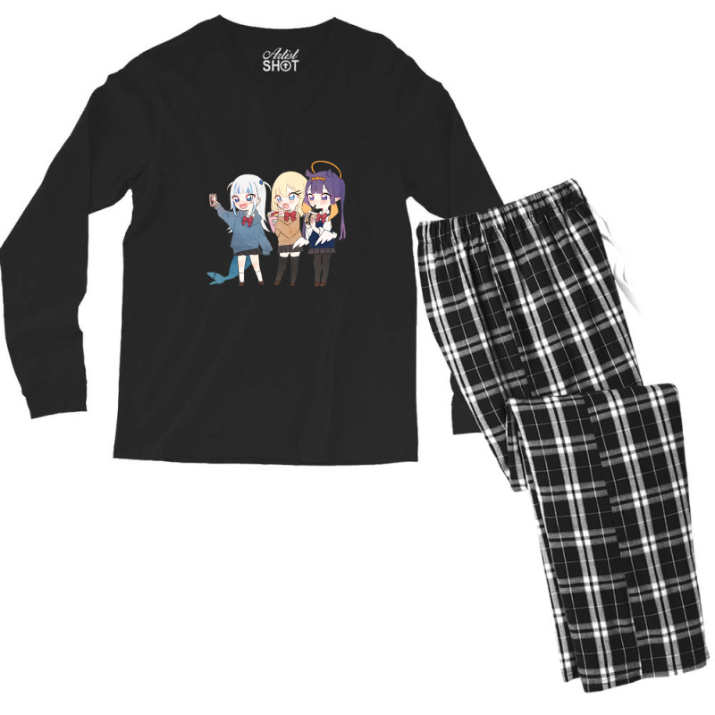 Watson Amelia, Ninomae Ina'nis, And Gawr Gura Men's Long Sleeve Pajama Set by Muchsin | Artistshot