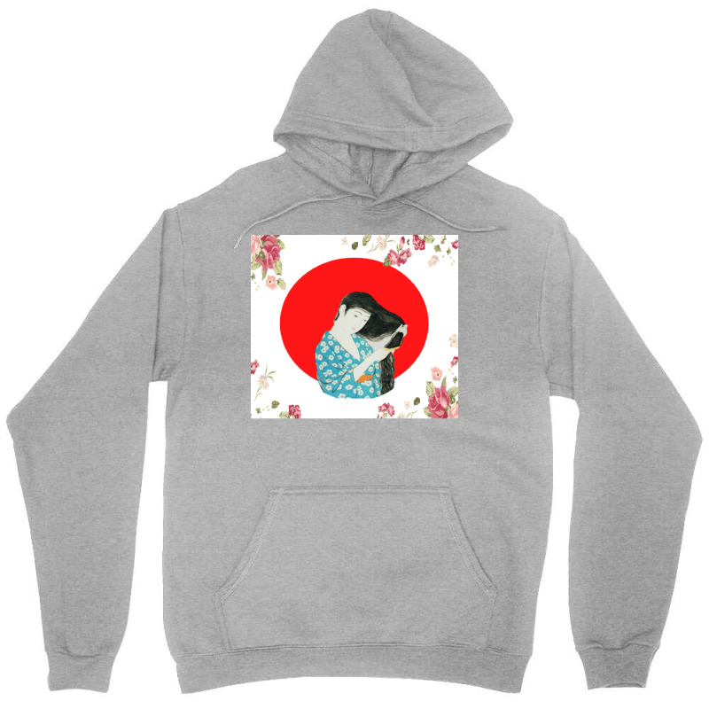 Geisha Combing Her Hair 1920 Poster Trending Green Unisex Hoodie by gavrikashten0 | Artistshot