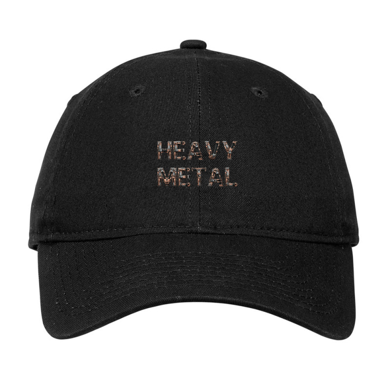 Heavy Metal - Metal Machinery Parts Decorated Text Adjustable Cap | Artistshot