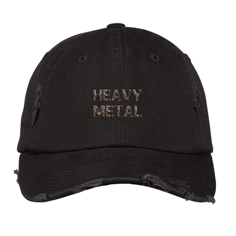 Heavy Metal - Metal Machinery Parts Decorated Text Vintage Cap | Artistshot