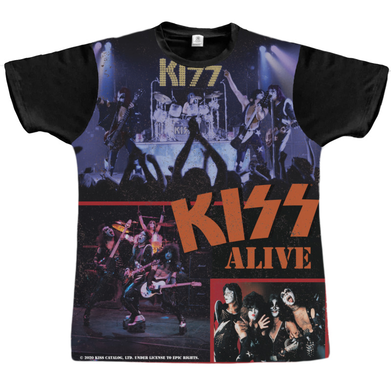 Kiss Alive Era Collage   Vintage Iron On Look Graphic T-shirt by nessahlngrids | Artistshot