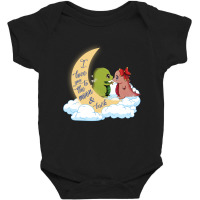 I Love You To The Moon And Black Dinosaurs Baby Bodysuit | Artistshot