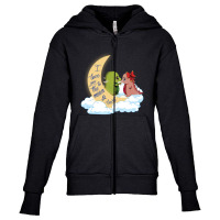 I Love You To The Moon And Black Dinosaurs Youth Zipper Hoodie | Artistshot