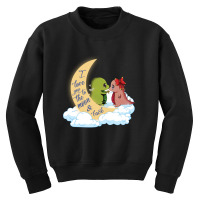 I Love You To The Moon And Black Dinosaurs Youth Sweatshirt | Artistshot