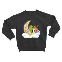 I Love You To The Moon And Black Dinosaurs Toddler Sweatshirt | Artistshot