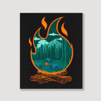 Campfire Adventure Camping Portrait Canvas Print | Artistshot