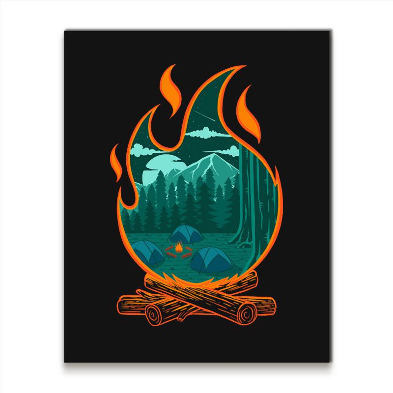 Campfire Adventure Camping Metal Print Vertical | Artistshot