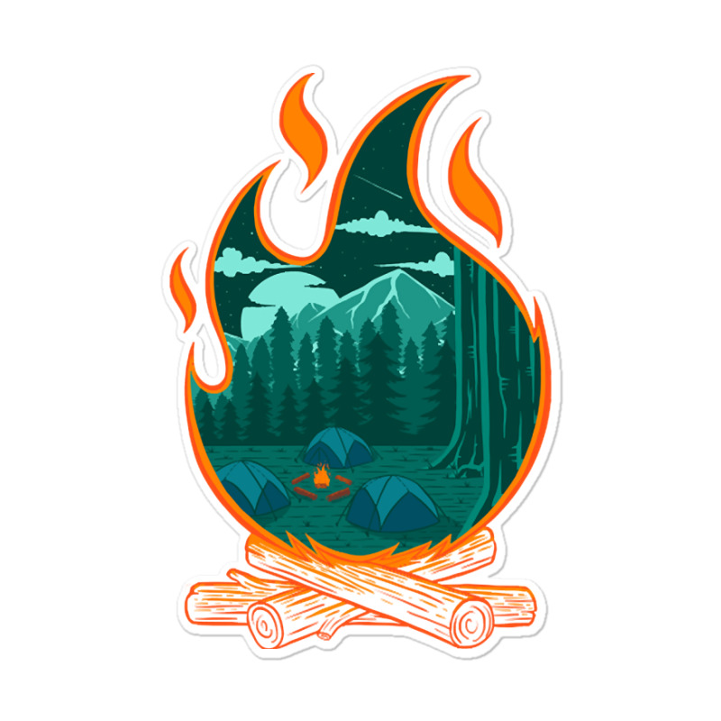 Campfire Adventure Camping Sticker | Artistshot