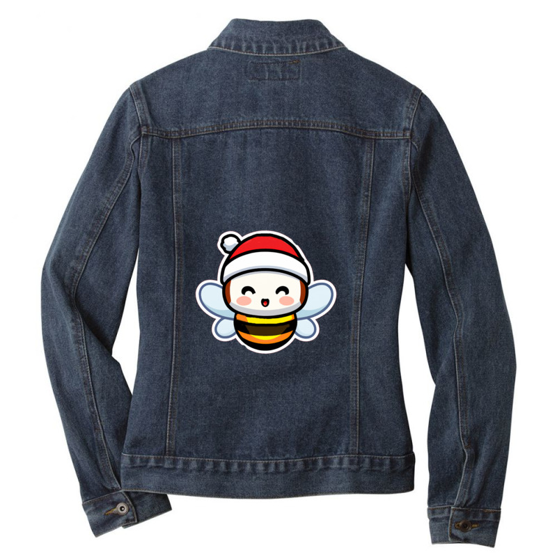 Save The Bee! Bee Christmas Ladies Denim Jacket | Artistshot