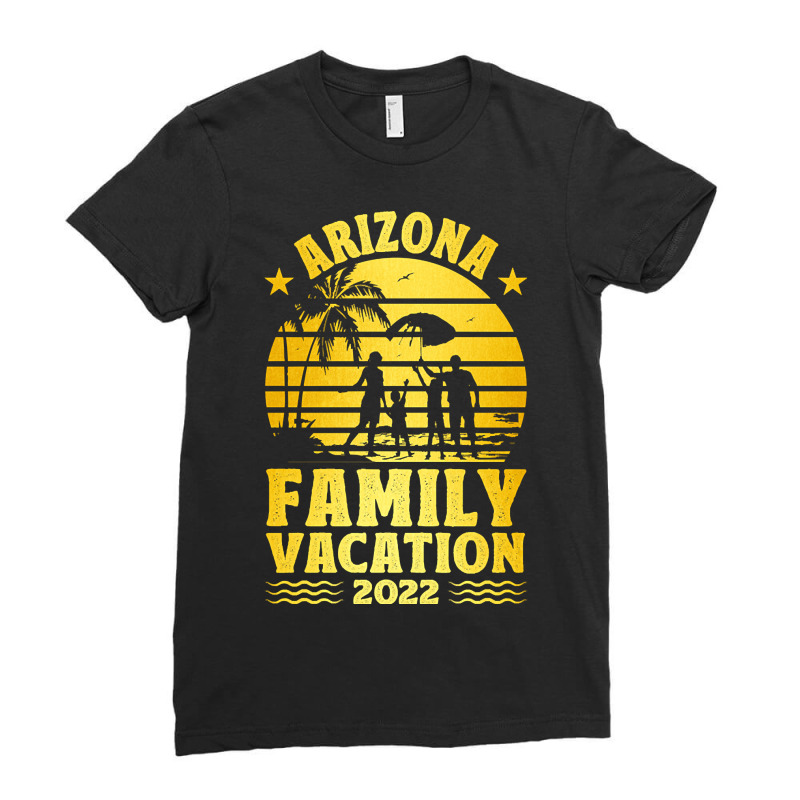 Arizona Family Vacation 2022 Gold Summer Vacation Trip Palm Trees Ladies Fitted T-Shirt by stumbledfeatures425 | Artistshot