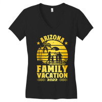 Arizona Family Vacation 2022 Gold Summer Vacation Trip Palm Trees Women's V-neck T-shirt | Artistshot