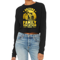 Arizona Family Vacation 2022 Gold Summer Vacation Trip Palm Trees Cropped Sweater | Artistshot