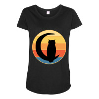 Owl Bird Vintage Retro Sunset Wild Animal Lover Design-zohfm Maternity Scoop Neck T-shirt | Artistshot