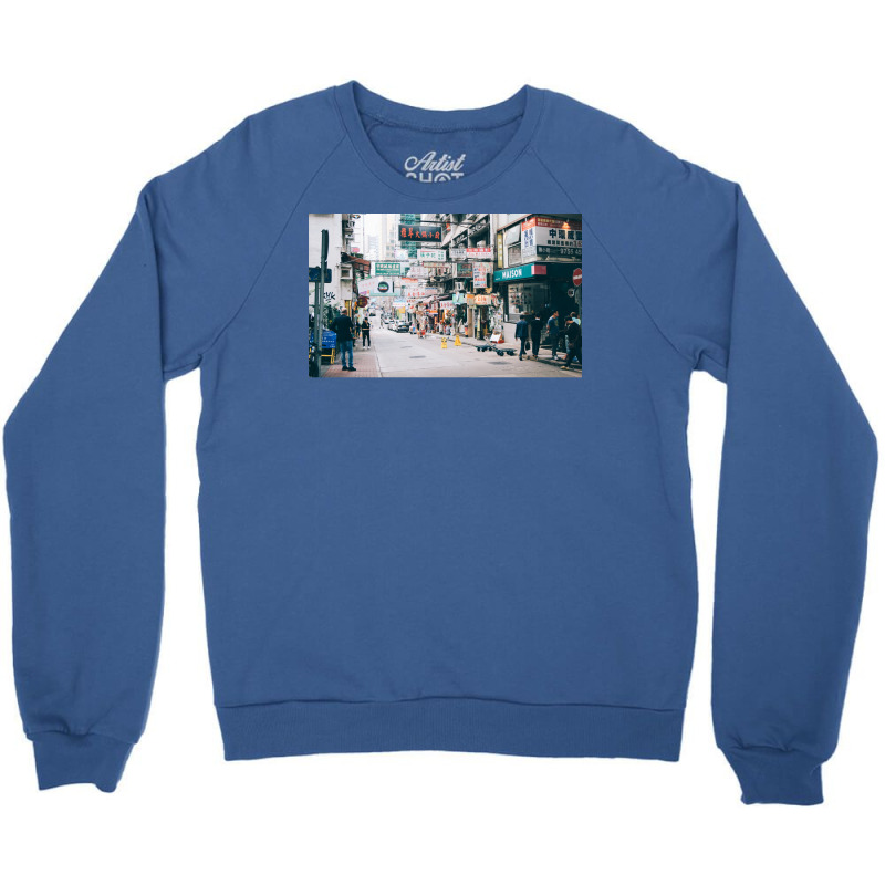 Hong Kong Vibes Feel The City Poster Hippie Crewneck Sweatshirt by gavrikashten0 | Artistshot