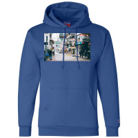 Hong Kong Vibes Feel The City Poster Hippie Champion Hoodie | Artistshot