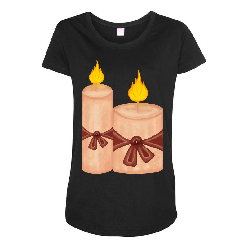 Candle Light Romantic Maternity Scoop Neck T-shirt by brushdatum98 | Artistshot