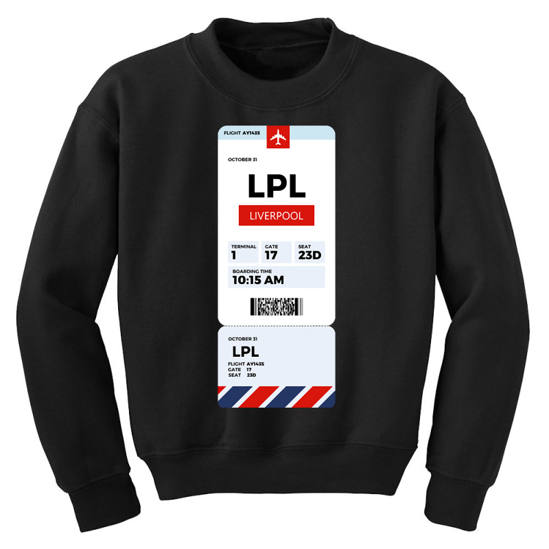 Liverpool Boarding Pass Youth Sweatshirt | Artistshot