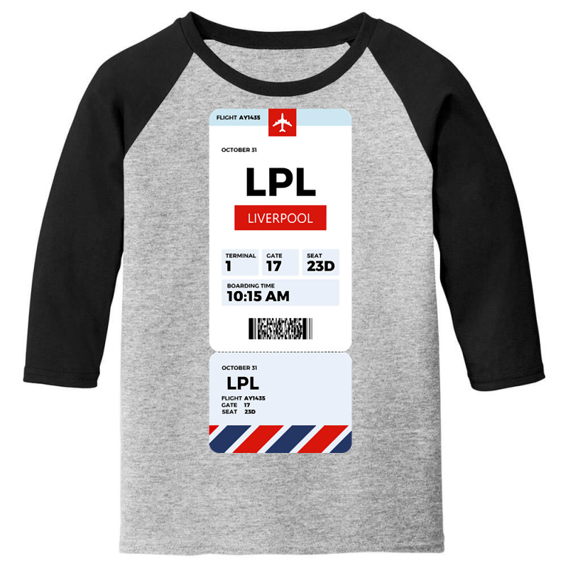 Liverpool Boarding Pass Youth 3/4 Sleeve | Artistshot