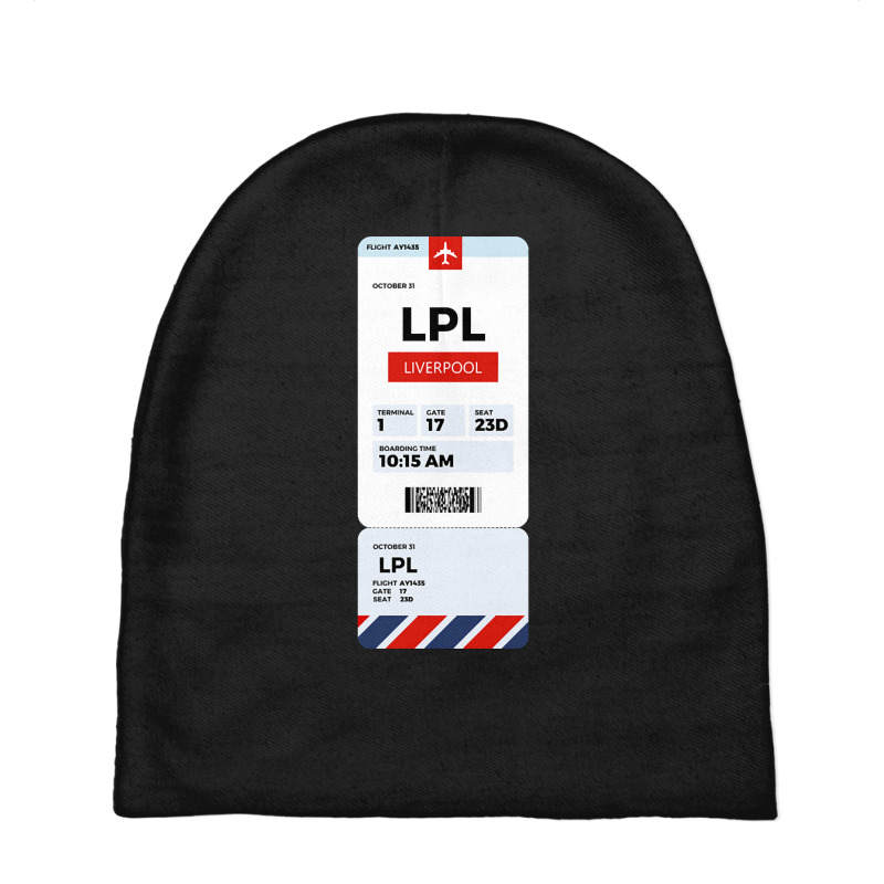 Liverpool Boarding Pass Baby Beanies | Artistshot