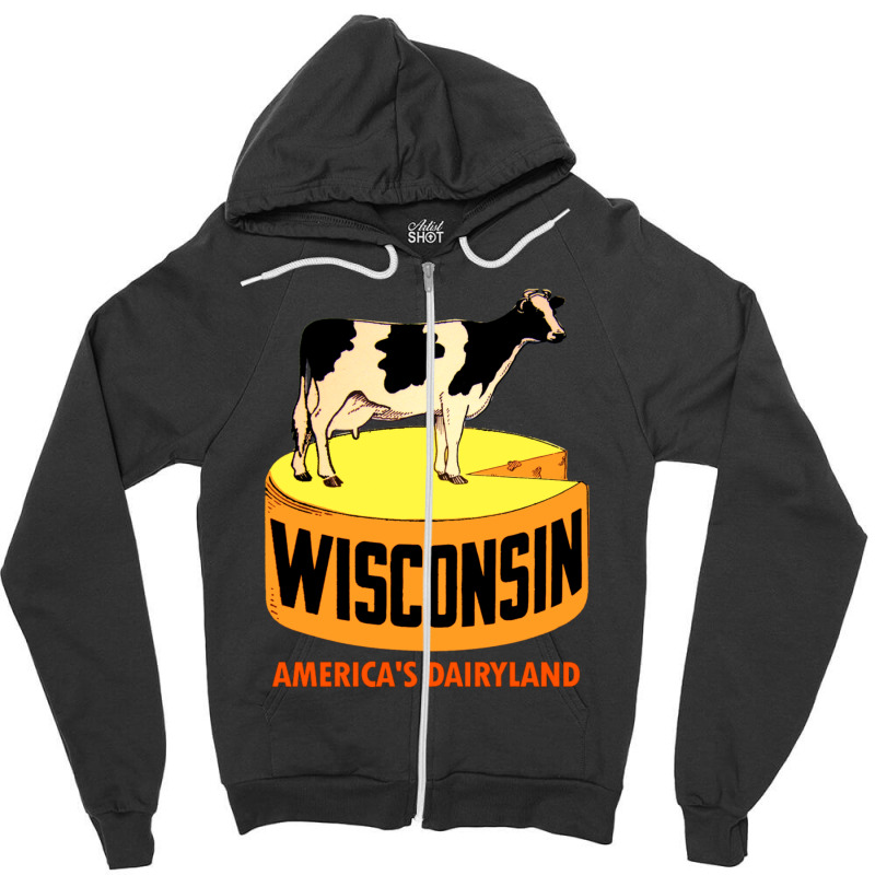 Wisconsin State Vintage Travel Decal 1 Zipper Hoodie | Artistshot