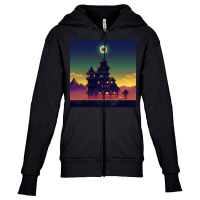 Castle In The Night Youth Zipper Hoodie | Artistshot