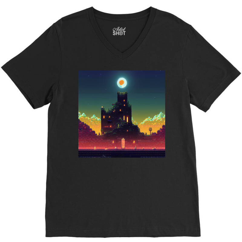 Fantasy Castle V-neck Tee | Artistshot