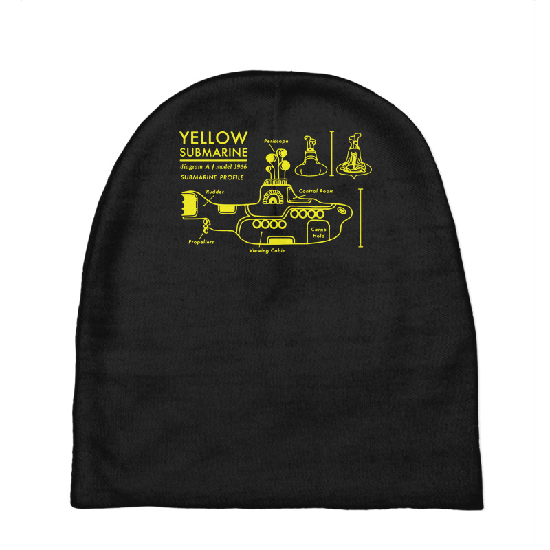 Yellow Submarine Blueprint Baby Beanies 