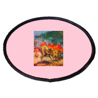 Hadrosaurus Poster 80s Oval Patch | Artistshot