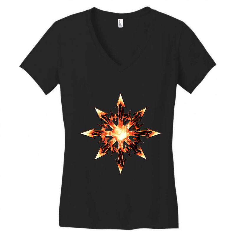 Chaos Wheel Fire Women's V-Neck T-Shirt by fencevaudeville14 | Artistshot