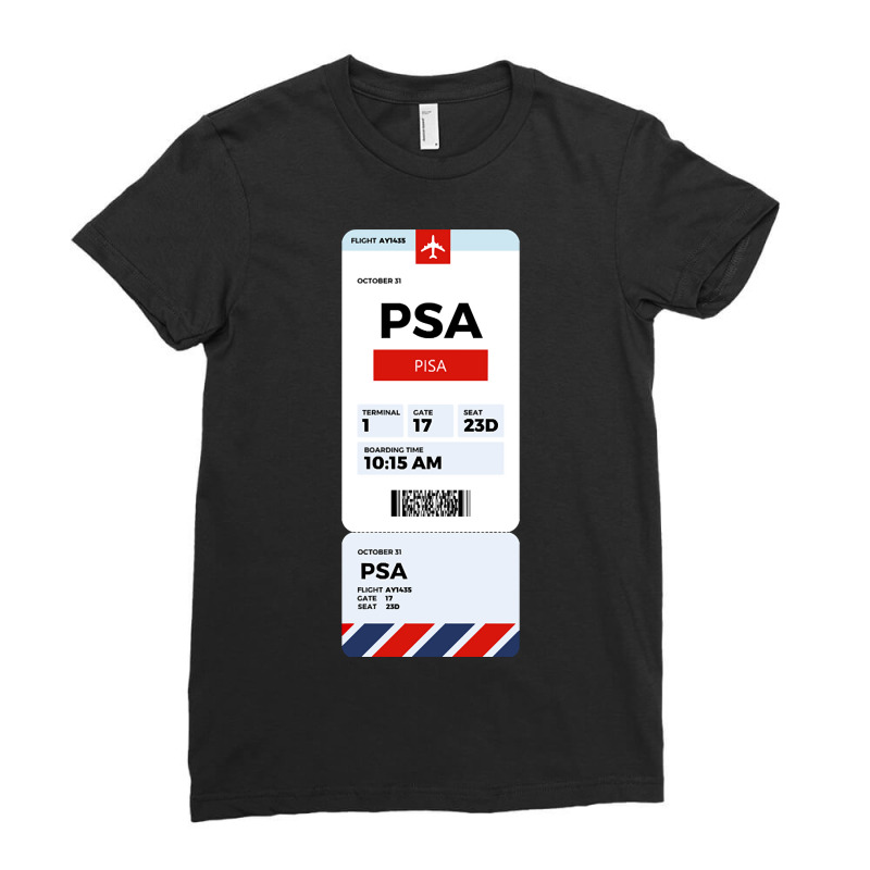 Pisa Boarding Pass Ladies Fitted T-Shirt by saddestrent378 | Artistshot