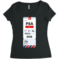 Pisa Boarding Pass Women's Triblend Scoop T-shirt | Artistshot