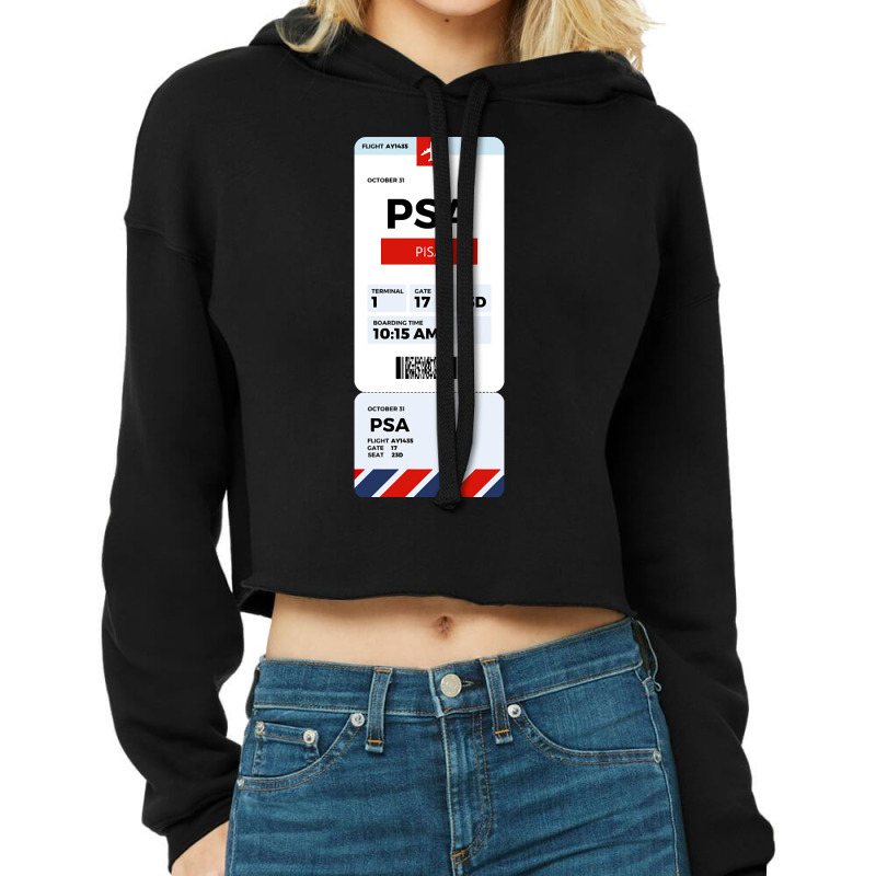 Pisa Boarding Pass Cropped Hoodie by saddestrent378 | Artistshot