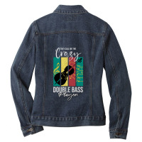 Vintage Contra Bass Bass Music Ladies Denim Jacket | Artistshot